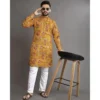 2025 Men Digital Printed Kurta Vardha Regular Fit Mandarin Collar Long Suitable All Occasions Such Wedding Hari Raya Aidilfitri
